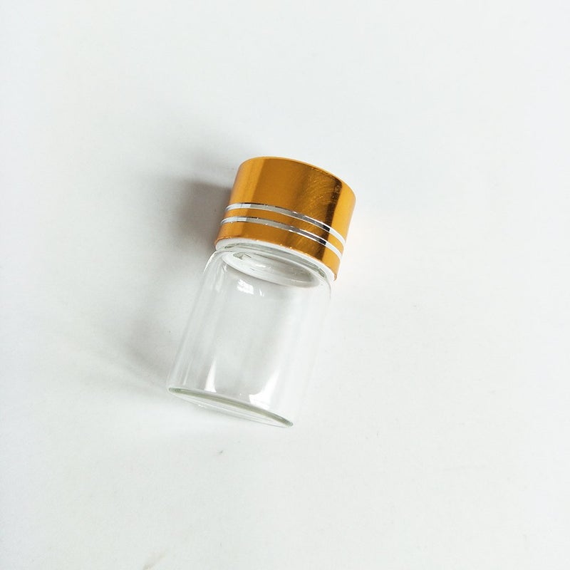 Luo House 10pcs 16x26mm Tiny Mini Small Clear Bottles Glass Vials 2.0ml 1/2 Dram with Caps Gold - Image 2